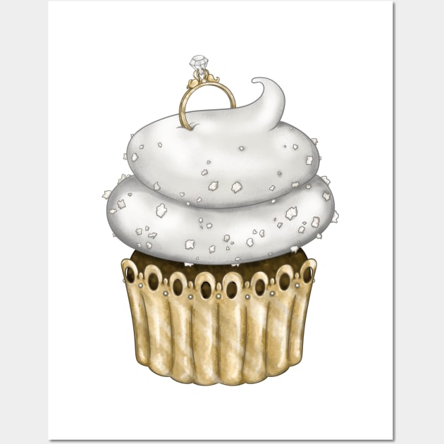 Sweet Engagement Cupcake - Vanilla Wall Art by Thedustyphoenix